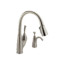 Single Handle Pull-Down Kitchen Faucet with Soap Dispenser - Brilliance Stainless