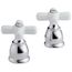 Single Metal Cross Handle Kit w/ Button and Screw (Chrome)
