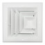 6" x 6" (Wall Opening Size) 3-Way Aluminum Square Ceiling Diffuser (White)