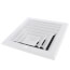 8" x 8" (Wall Opening Size) 3-Way Aluminum Square Ceiling Diffuser (White)