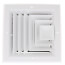 8" x 8" (Wall Opening Size) 3-Way Aluminum Square Ceiling Diffuser (White)