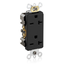 20A Decora Plus Duplex Receptacle/outlet, Commercial Grade, Self-grounding, Back/Side Wire (Black)