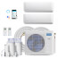 DIY 27,000 BTU, R-410A, 22 SEER2 Ductless Two Zone Heat Pump Package, 230V w/ 25ft Install Kit (18+12)