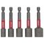 5 Piece 2-9/16" Magnetic Nut Setter Assorted Pack (1/4", 5/16", 3/8", 7/16", 1/2")