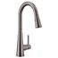 Sleek Smart Kitchen Faucet Black Stainless 1 Handle High Arc Pulldown, 7864EVBLS