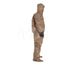 Tychem 5000 C3185T Coverall w/ Respirator Fit Hood, Attached Dual Layer Gloves, Socks w/ Outer Boot Flaps, Double Storm Flap; Hook and Loop, Tan, Large (Pack of 6)