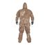 Tychem 5000 C3185T Coverall w/ Respirator Fit Hood, Attached Dual Layer Gloves, Socks w/ Outer Boot Flaps, Double Storm Flap; Hook and Loop, Tan, Large (Pack of 6)