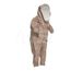 Tychem 5000 C3525T Encapsulated Suit Level B, Flat Back, Front Entry, Elastic Wrists, Socks w/ Outer Boot Flaps, Double Storm Flap; Hook and Loop, Tan, 2X-Large (Pack of 6)