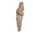 Tychem 5000 C3525T Encapsulated Suit Level B, Flat Back, Front Entry, Elastic Wrists, Socks w/ Outer Boot Flaps, Double Storm Flap; Hook and Loop, Tan, Large (Pack of 6)
