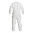 Tyvek IsoClean IC253B Coverall w/ Bound Neck, Dolman Sleeves, Covered Elastic Wrists and Ankles, Zipper, White, Medium (Pack of 25) - Sterile, Clean-Processed