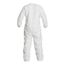 Tyvek IsoClean IC254B Coverall w/ Bound Neck, Dolman Sleeves, Covered Elastic Wrists and Ankles, Zipper, Donning Snaps, White, Large (Pack of 25)