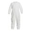 Tyvek IsoClean IC254B Coverall w/ Bound Neck, Dolman Sleeves, Covered Elastic Wrists and Ankles, Zipper, Donning Snaps, White, Small (Pack of 25)
