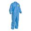 ProShield 10 PB125S Coverall w/ Collar, Elastic Wrists and Ankles, Storm Flap, Blue, Large (Pack of 25)