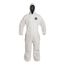 ProShield 10 PB127S Coverall w/ Standard Hood, Elastic Wrists and Ankles, Storm Flap, White, Medium (Pack of 25)