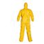 Tychem 2000 QC122T Coverall w/ Standard Hood, Elastic Wrists, Socks, Storm Flap; Adhesive Closure, Yellow, 3X-Large (Pack of 4)