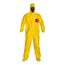 Tychem 2000 QC122T Coverall w/ Standard Hood, Elastic Wrists, Socks, Storm Flap; Adhesive Closure, Yellow, 4X-Large (Pack of 4)