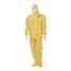Tychem 2000 QC122T Coverall w/ Standard Hood, Elastic Wrists, Socks, Storm Flap; Adhesive Closure, Yellow, Large (Pack of 4)
