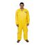 Tychem 2000 QC125S Coverall w/ Collar, Elastic Wrists and Ankles, Storm Flap, Yellow, Large (Pack of 12)