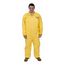 Tychem 2000 QC125S Coverall w/ Collar, Elastic Wrists and Ankles, Storm Flap, Yellow, Medium (Pack of 12)