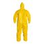 Tychem 2000 QC127S Disposable Chemical Resistant Coveralls w/ Zipper Closure, Yellow, Large (Pack of 12)