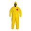 Tychem 2000 QC127S Disposable Chemical Resistant Coveralls w/ Zipper Closure, Yellow, X-Large (Pack of 12)