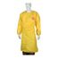 Tychem 2000 QC275B Sleeved Apron, Elastic Wrists, 44in Long, Snaps at Neck, Waist Ties, Yellow, Medium (Pack of 25)