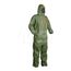 Tychem 2000 SFR QS127T Coverall w/ Respirator Fit Hood, Elastic Wrists Ankles and Waist, Storm Flap; Adhesive Closure, Green, 7XL (Pack of 4)