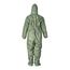 Tychem 2000 SFR QS127T Coverall w/ Respirator Fit Hood, Elastic Wrists Ankles and Waist, Storm Flap; Adhesive Closure, Green, X-Large (Pack of 4)