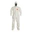 Tychem 4000 SL122T Coverall w/ Standard Hood, Elastic Wrists, Socks, Storm Flap; Adhesive Closure, White, Medium (Pack of 6)