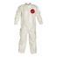 Tychem 4000 SL125B Coverall w/ Collar, Elastic Wrists and Ankles, Storm Flap; Adhesive Closure, White, Medium (Pack of 12)