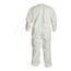 Tychem 4000 SL125T Coverall w/ Collar, Elastic Wrists and Ankles, Storm Flap; Adhesive Closure, White, Large (Pack of 6)