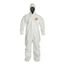 Tychem 4000 SL127T Coverall w/ Standard Hood, Elastic Wrists and Ankles, Storm Flap; Adhesive Closure, White, 5XL (Pack of 6)