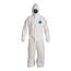 Tyvek 400 D TD127S Coverall w/ Respirator Fit Hood, Elastic Wrists and Ankles, Storm Flap (Tyvek 400 Front, ProShield 10 Back), White/Blue, 2X-Large (Pack of 25)