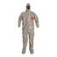 Tychem 6000 TF169T Coverall w/ Respirator Fit Hood, Elastic Wrists, Socks, Double Storm Flap, Gray, 2X-Large (Pack of 6)