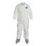 Tyvek 400 TY121S Coverall w/ Collar, Elastic Wrists, Attached Skid-Resistant Boots, White, Large (Pack of 25)