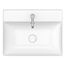 DuraSquare 24" Rectangular Ceramic Drop In Bathroom Sink, 1 Faucet Hole (White)