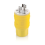 15A, 125V NEMA L1-15P, 2P, 2W, Plug, Locking Blade, Non-Grounding, Wetguard (Yellow)