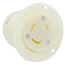 30A, 125/250V NEMA L10-30R, 3P, 3W, Flanged Outlet Locking Receptacle, Non-Grounding (White)