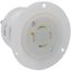 20A, 125/250V NEMA L14-20R, 3P, 4W, Flanged Outlet Locking Receptacle, Grounding (White)