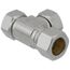 1/2" Nom Comp. (5/8" OD) x 5/8" OD Comp. x 5/8" OD Comp. Universal Tee, Lead Free (Chrome Plated)