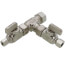 1/2" Nom Comp. (5/8" OD) x 3/8" OD x 1/4" OD Comp Dual Shut-Off Valve, Lead Free (Chrome)