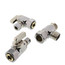 1/2" Nom Comp. (5/8" OD) x 3/8" OD Comp x 1/4" OD Comp 1 Angle 1 Straight Dual Outlet Valve, Lead Free (Chrome Plated)