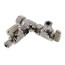1/2" Nom Comp. (5/8" OD) x 3/8" OD Comp x 1/4" OD Comp 1 Angle 1 Straight Dual Outlet Valve, Lead Free (Chrome Plated)