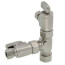 1/2" Nom Comp. (5/8" OD) x 3/8" OD Comp x 3/8" OD Comp 1 Angle, 1 Straight Dual Outlet Valve, Lead Free (Chrome Plated)