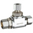 3/8" OD Fem. Comp x 3/8" OD Comp x 1/4" OD Comp Retrofit Tee, Lead Free (Chrome)