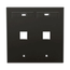 Dual-Gang Quickport, Wallplate w/ ID Windows, 2-port (Black)