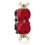 Duplex Receptacle, Extra Heavy-Duty Two Outlets Marked "Controlled", 15A 125V 2P 3W (Red)