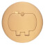 Two-Door Cover for Round Floor Boxes, for Use with Duplex Devices (Brass)
