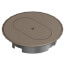 Single-Door Cover for Round Floor Boxes, Non-Metallic, for Use with Duplex Devices (Brown)