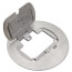 Single-Door Cover for Round Floor Boxes, Stainless Steel, for Use with GFCI & Duplex Devices (Silver)